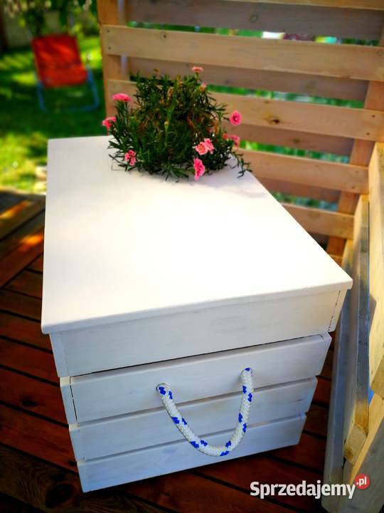 Skrzynia stolik kawowy skrzynia na zabawki pufa 80cm Pozostałe Radków