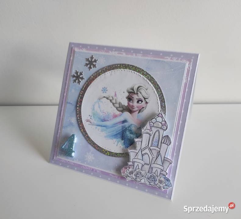 Kartka ręcznie robiona urodzinowa Kraina lodu Łódź