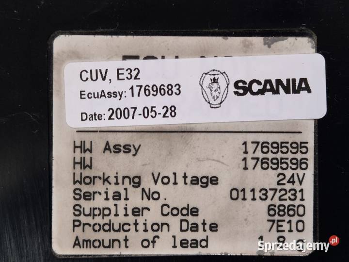 STEROWNIK KOMPUTER SWIATEL CUV SCANIA R 1769683 świętokrzyskie