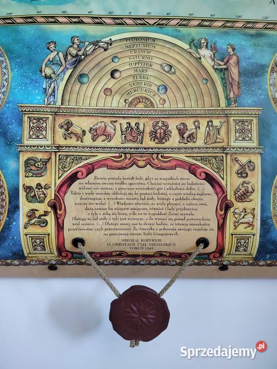 Piekna duza barwna mapa naścienna sprzedam