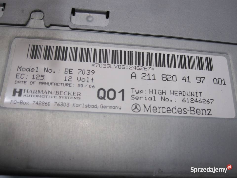 MERCEDES CLS C219 07r radio CD A2118204197001 sprzedam