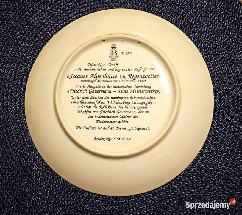 Talerz ozdobny z austriackiej fabryki porcelany Chełmno