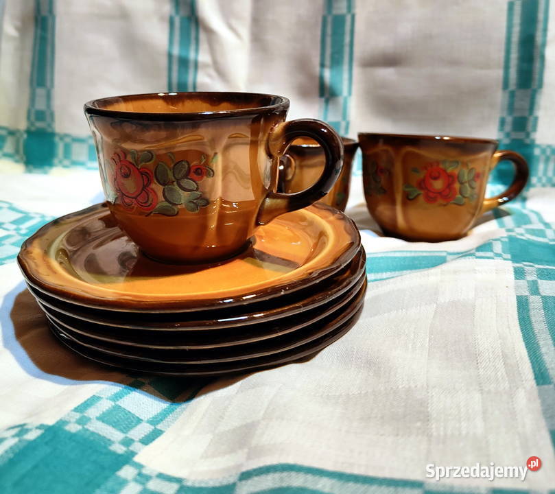 Porcelit Pruszków 4 filiżanki PRL Lublin