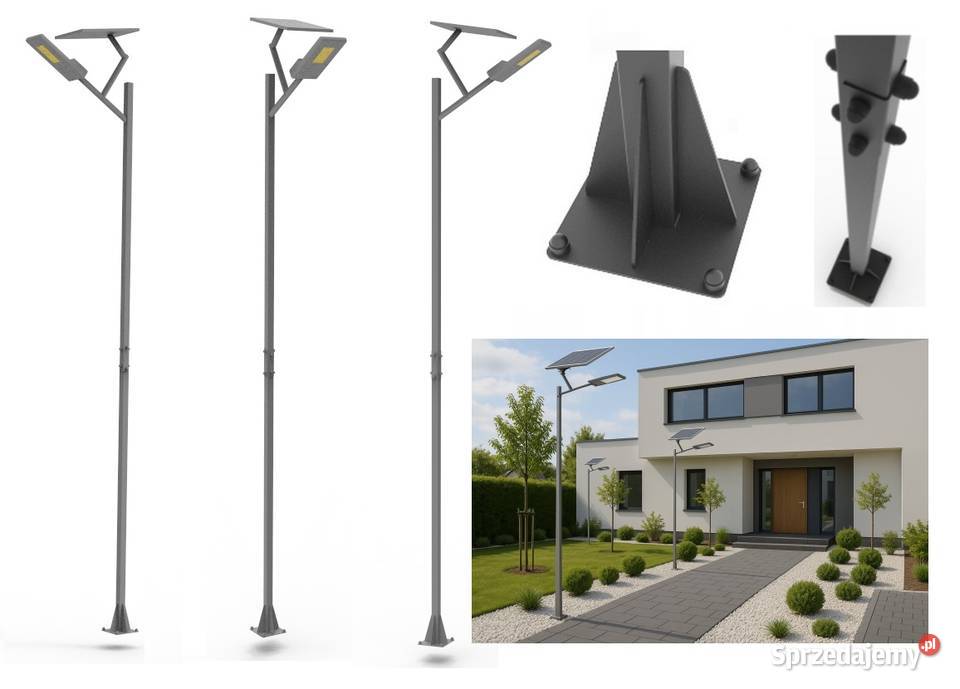 Lampa ogrodowa solarna LED latarnia słup