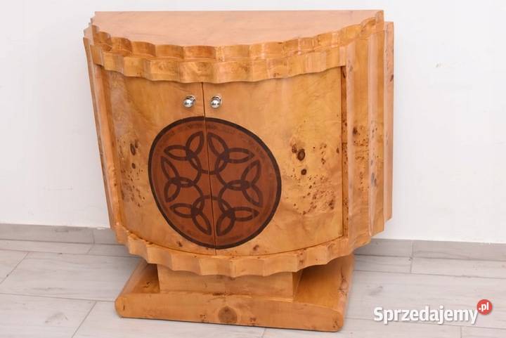 Drewniana Komoda Styl Art Deco Gięte Drewno