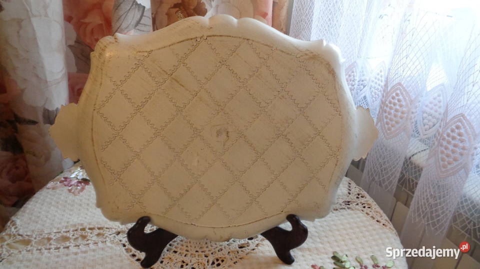 taca biała w kwiaty wielkopolskie Mielnica Duża