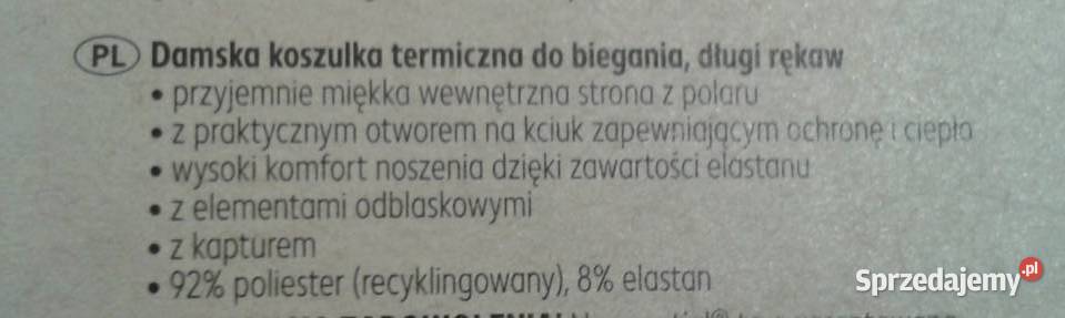 Damska koszulka TERMICZNA do biegania KAPTUR Odzież sportowa opolskie Wołczyn