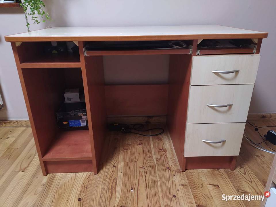 Biurko komputerowe z szufladami i półkami Meble Kraków