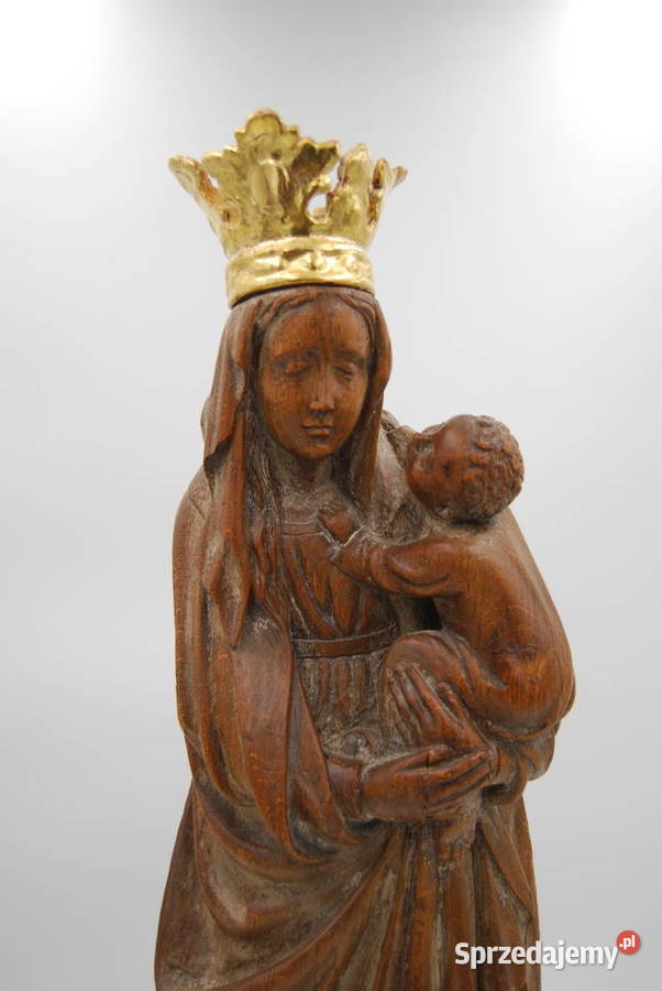 Rzeźba drewniana Madonna z dzieciątkiem sprzedam