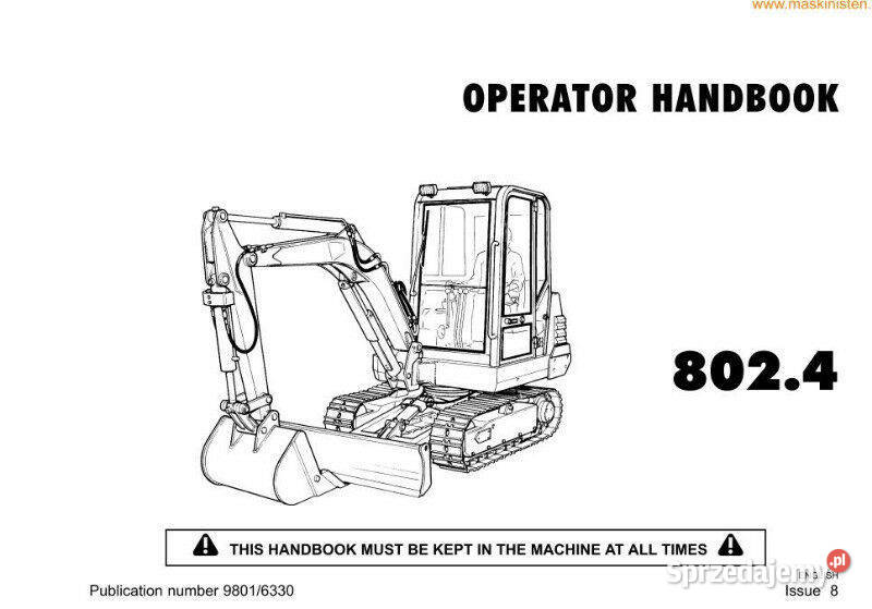 JCB 8024 802 SUPER instrukcja obsługi wysyłka Kielce