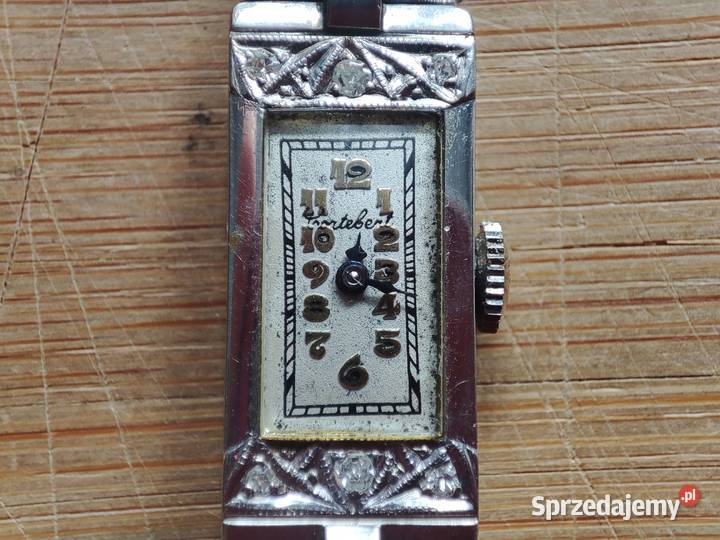 Art Deco brylanty i białe złoto zegarek damski sprzedam