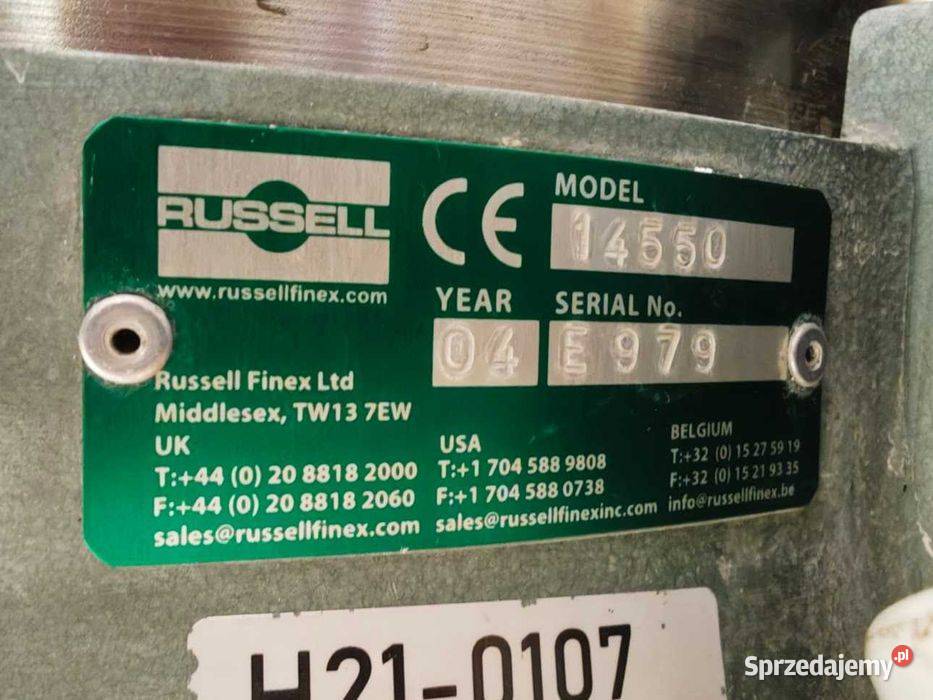Przesiewacz wibracyjny Russell Finex 14550 sito Góra