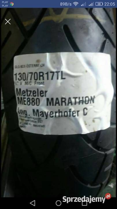 Nowa opona leżak magazynowy metzeler marathon Stary Sącz