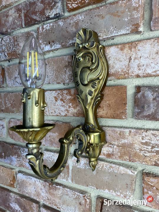 Para Francuskich kinkietów 4 mosiądz Antyk wielkopolskie Poznań