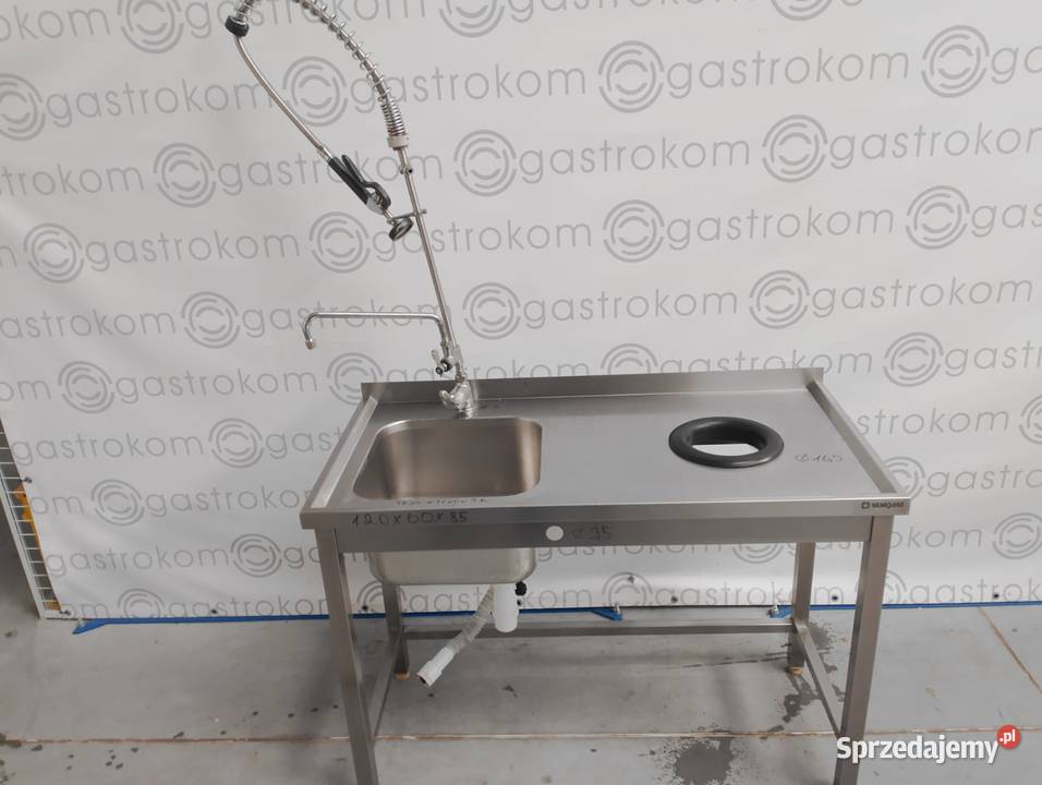 Stół ze zlewem i otworem na odpadki 120x60x85 Wrocław