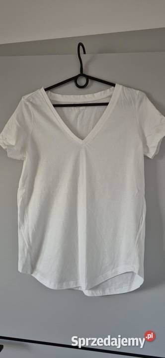 Biały tshirt serek bawełna Zalando S Topy i koszulki mazowieckie Warszawa sprzedam