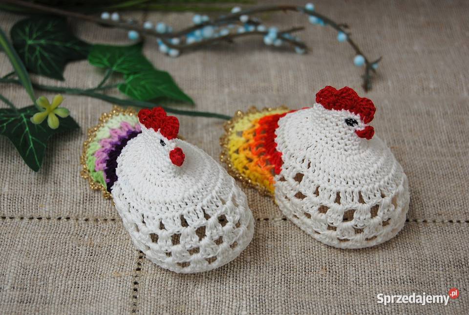 Kura kurka szydełkowa na jajko Wielkanoc