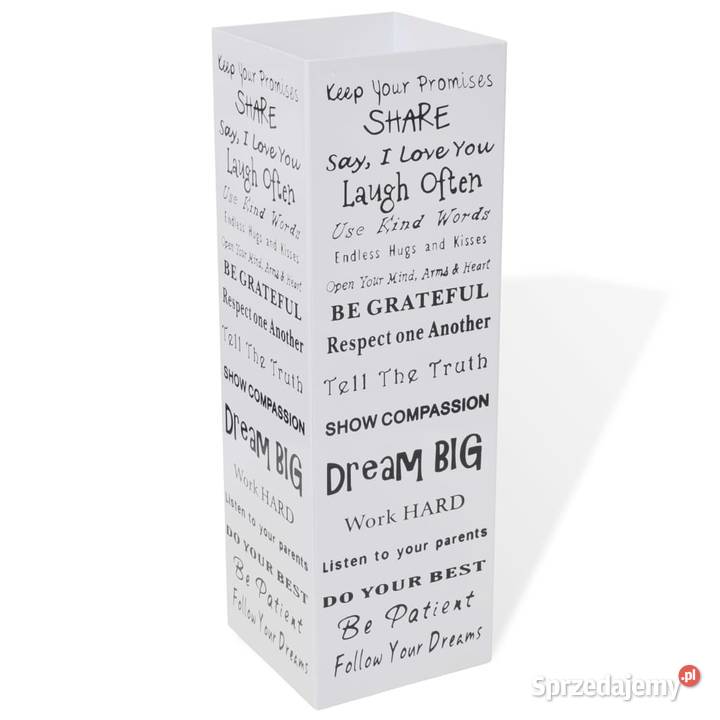 Kwadratowy metalowy biały stojak na parasole Dom i Ogród Warszawa