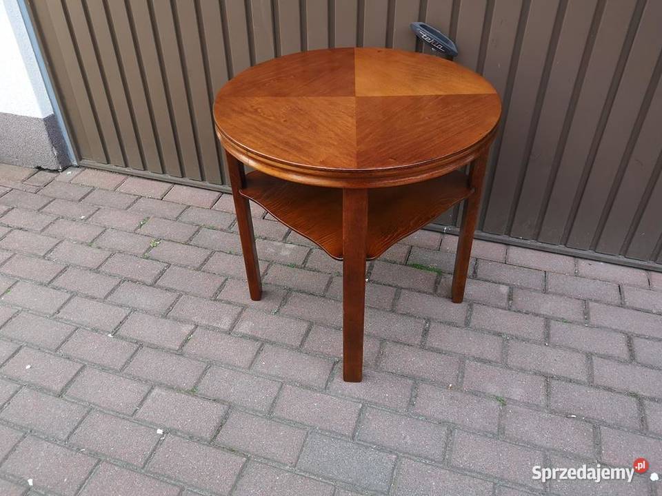 Stolik Ława ARTDECO Okrągły Orzech Stary Antyk Swarzędz