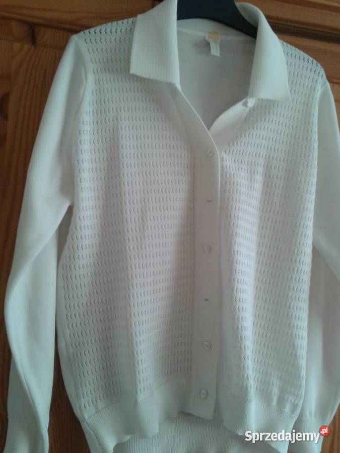 Sweter rozpinany biały z bistoruSweterek Łódź