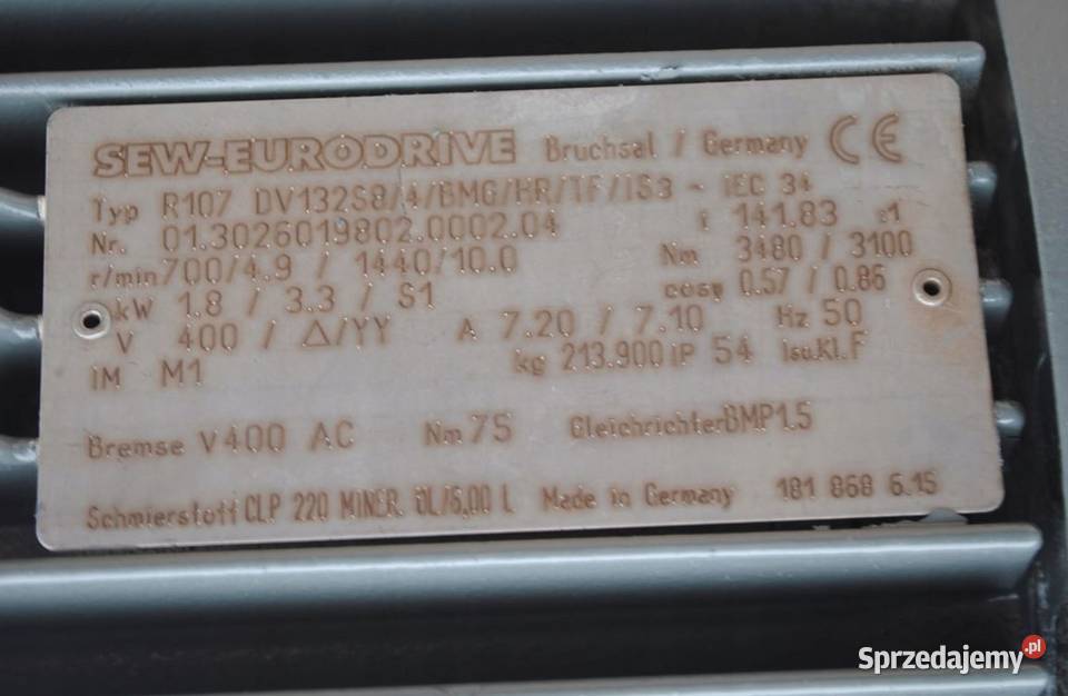 Motoreduktor dwubiegowy 1833kw 4910obr z Pozostałe Kargowa sprzedam