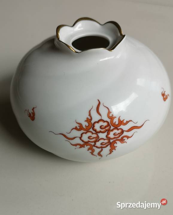 Wazon kula Czerwony Smok Meissen vintage