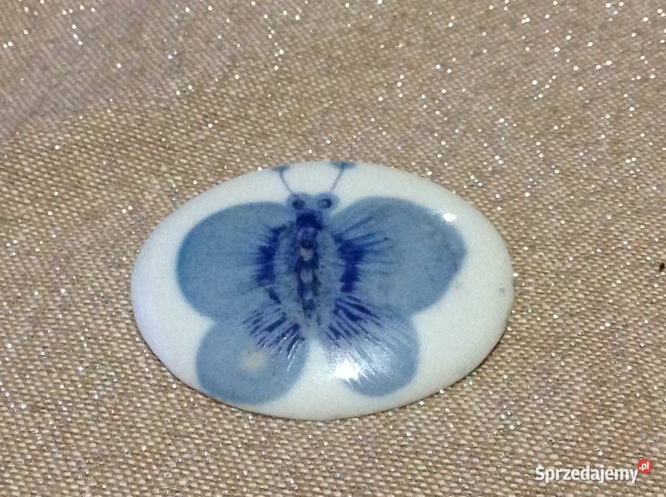 Broszka Porcelanowa Ceramiczna Vintage Nowa Sól sprzedam