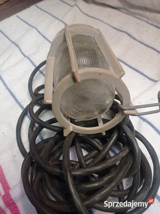 Lampa przenośna warsztatowa DDR GDR leżak wielkopolskie Pępowo