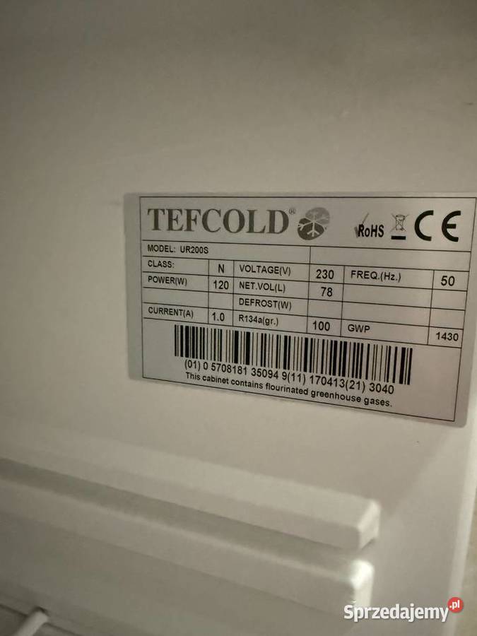 Tefcold lodówka podblatowa sprzedam