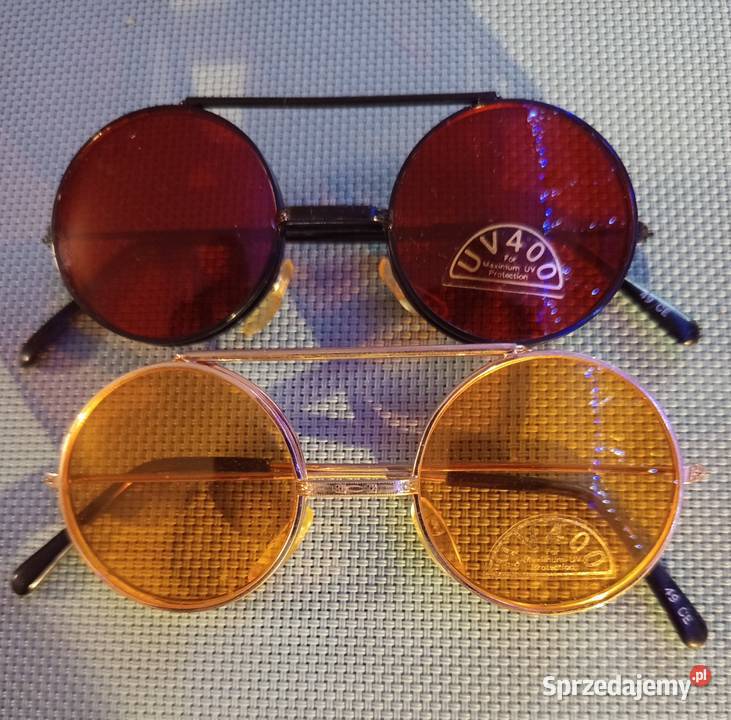 Okrągłe OKULARY PRZECIWSŁONECZNE Lenonki UV400 z Warszawa sprzedam