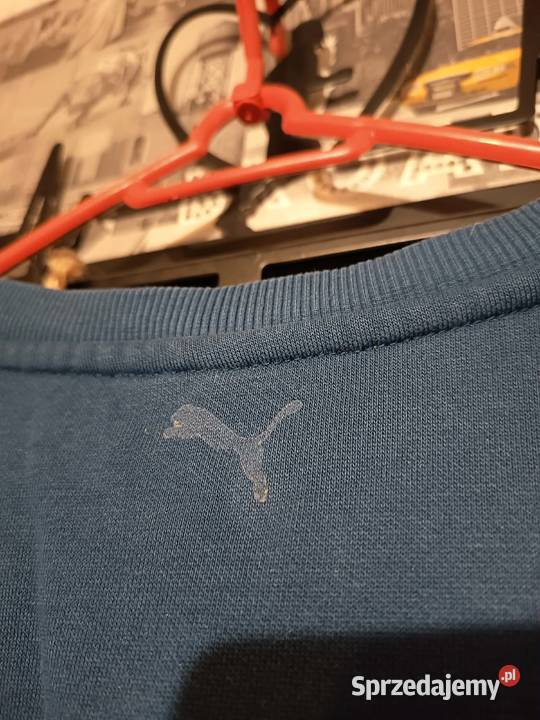 Granatowa Bluza Bawełniana Puma Logo Streetwear niebieski Suwałki