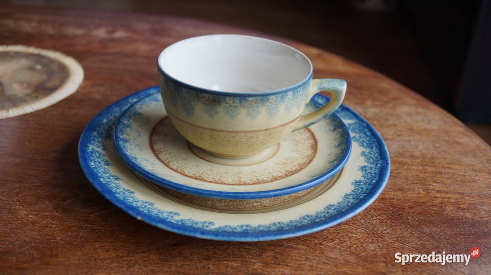 Bunzlau Bolesławiec trio do kawy lata 20 Mrowino