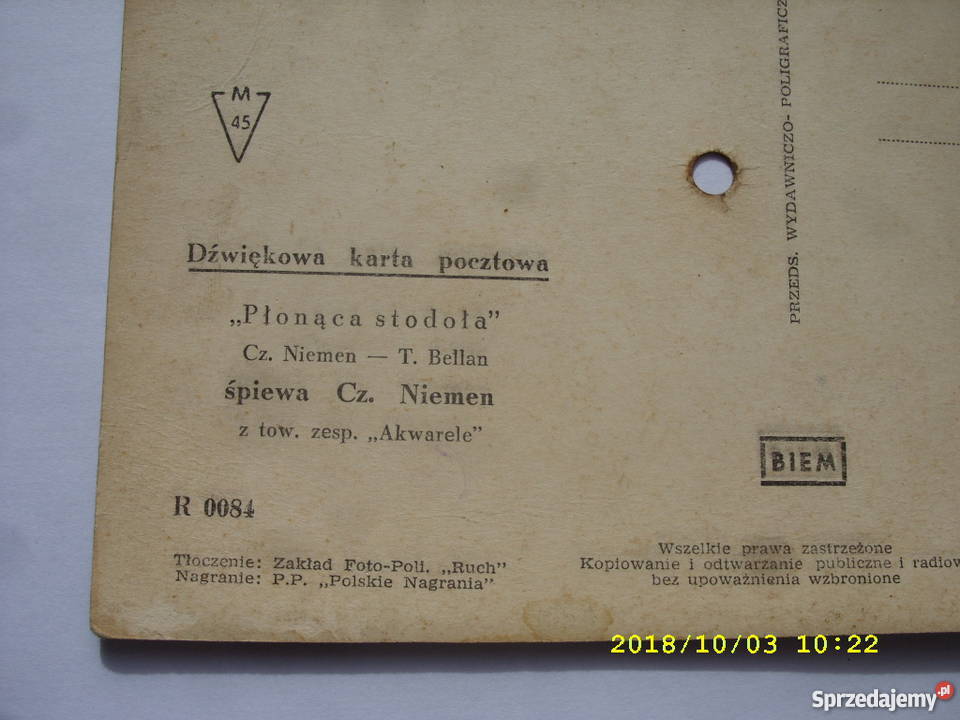 CZ NIEMENPLONACA STODOLA Pocztowka dzwiekowa Wołów