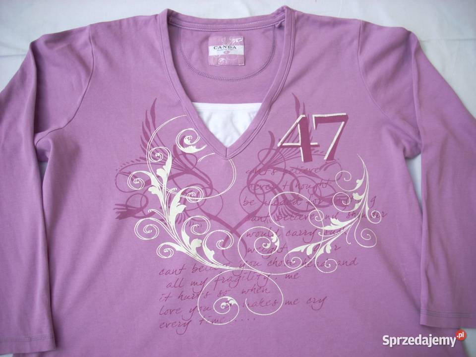 Canda Bluzka Bawełna Nadruk 42 44 różowy małopolskie Nowy Sącz sprzedam