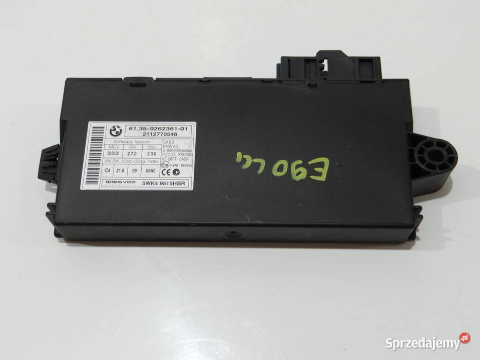 MODUŁ STEROWNIK CAS BMW E90 E91 LCI 9262361 osobowe Strzyżewice