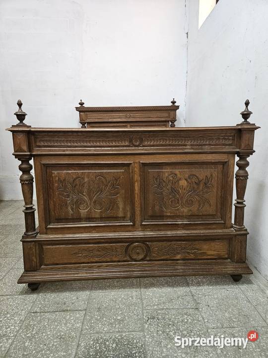 Stare dębowe łóżko eklektyczne Francja Nowy Sącz sprzedam
