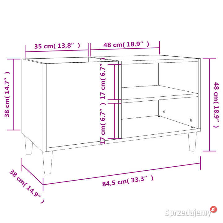 Szafka na płyty szarość betonu 845x38x48 Pozostałe Warszawa