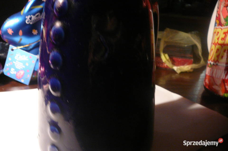 Kufel ceramiczny szafirowy stary Wrocław