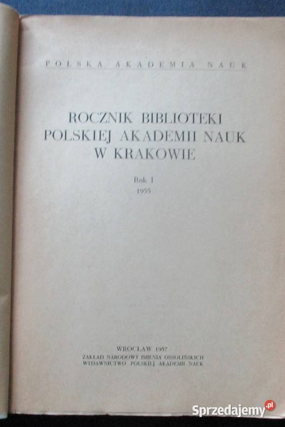 Rocznik Biblioteki PAN 1955 rocznik PAN nauka Łódź
