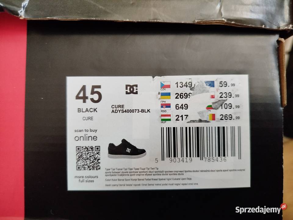 Buty DC Sneakers DYS400073BLK rozmiar 45 NOWE małopolskie Oświęcim sprzedam
