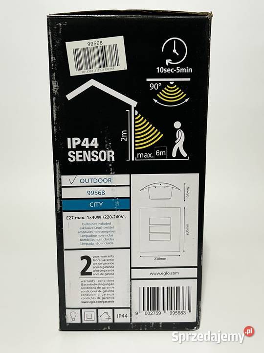 Zewnetrzna lampa ścienna CITY 99568 EGLO Sanok