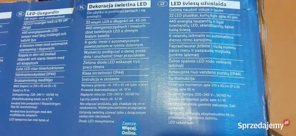 Girlandakurtyna Livarno440 LEDdługość Tuszkowo sprzedam