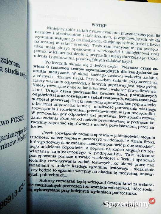 Materiały przygotowawcze fizyka testy z Warszawa