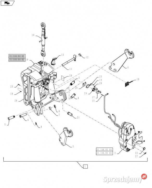 Holland T6090 T6070 Cięgło dolne 84514134 Jastrzębniki sprzedam