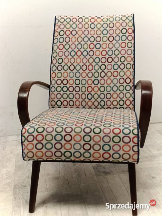 fotel fotele art deco design vintage stare PRL Radomsko