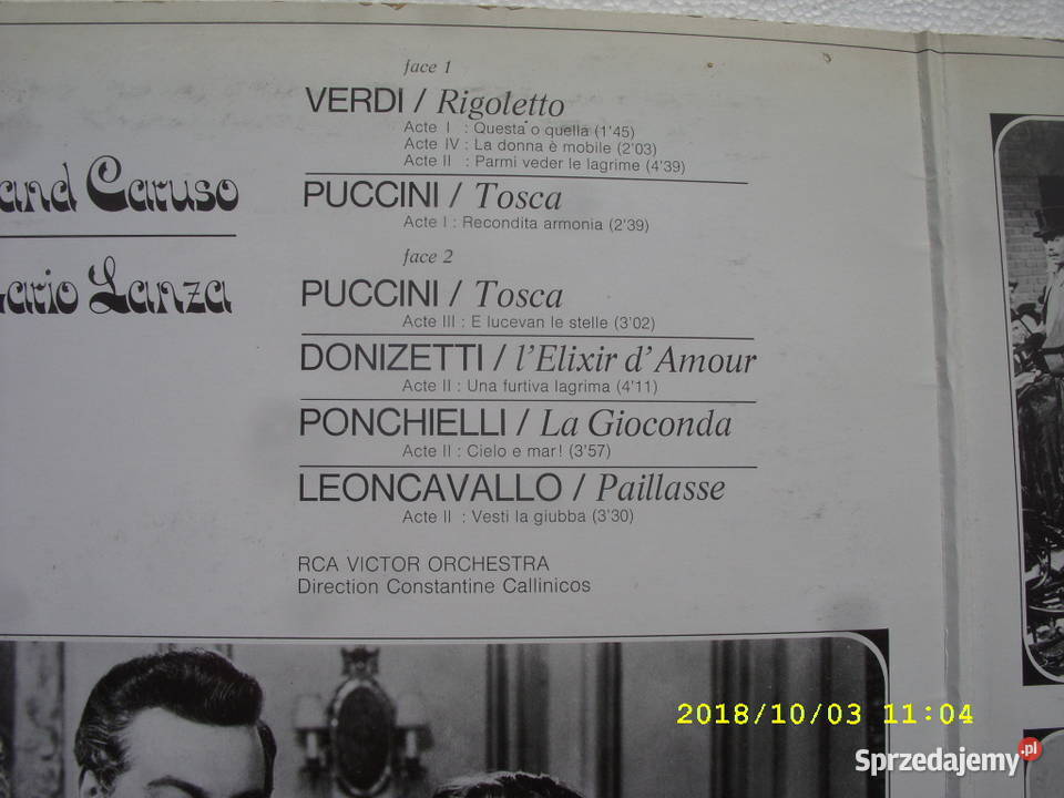 Klasyka MArIO LANZA 3 PLYTY WINYLOWE winyl Wołów