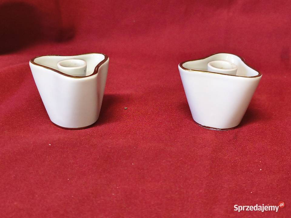 Świeczniki porcelanowe Bavaria para vintage Chorzew