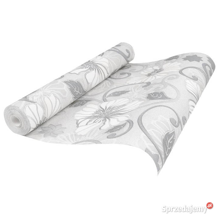 Tapeta 3D z wzorem kwiatów szara 10x053 m sprzedam