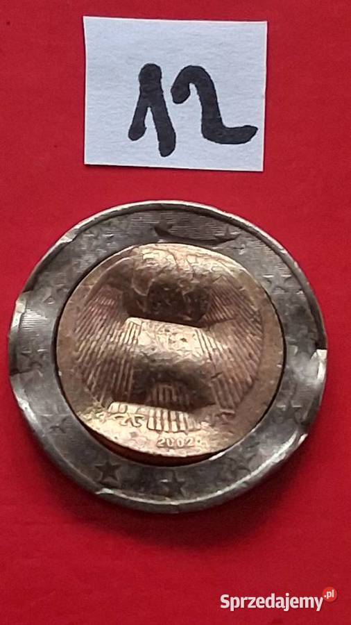 Niemcy 2 Euro 2002 Moneta z błędem Destrukt
