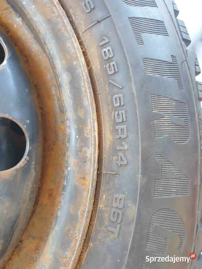 felga stalowa 14 opona Dunlop 18565R14 zima Dobre Miasto sprzedam